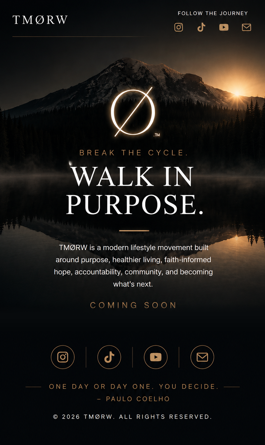 TMØRW coming soon page